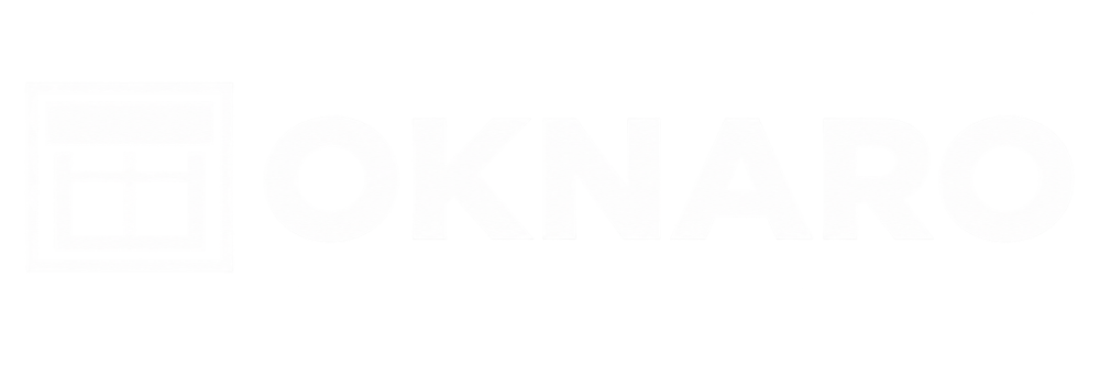 Logo poziome białe OKNARO