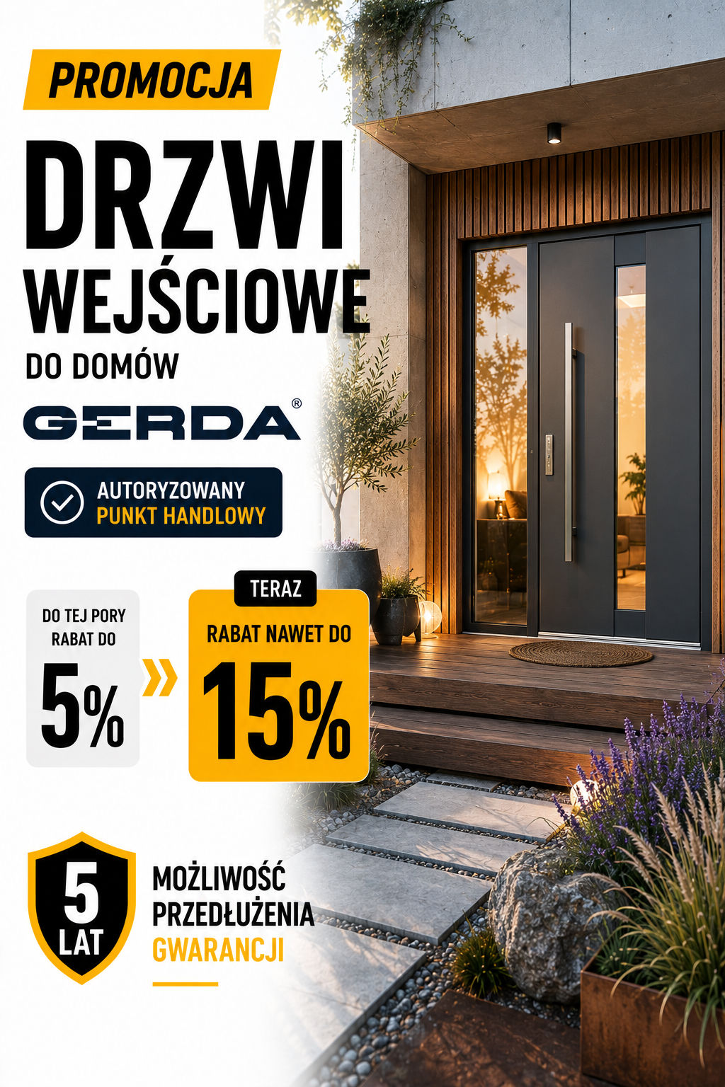 Drzwi wejściowe Płock – promocja GERDA – autoryzowany punkt handlowy OKNARO