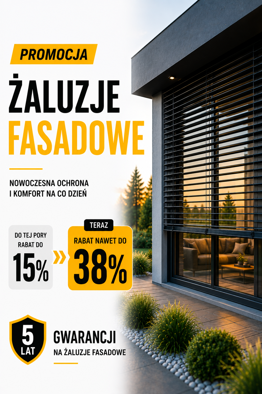 Żaluzje fasadowe Płock – promocja do 38% – OKNARO